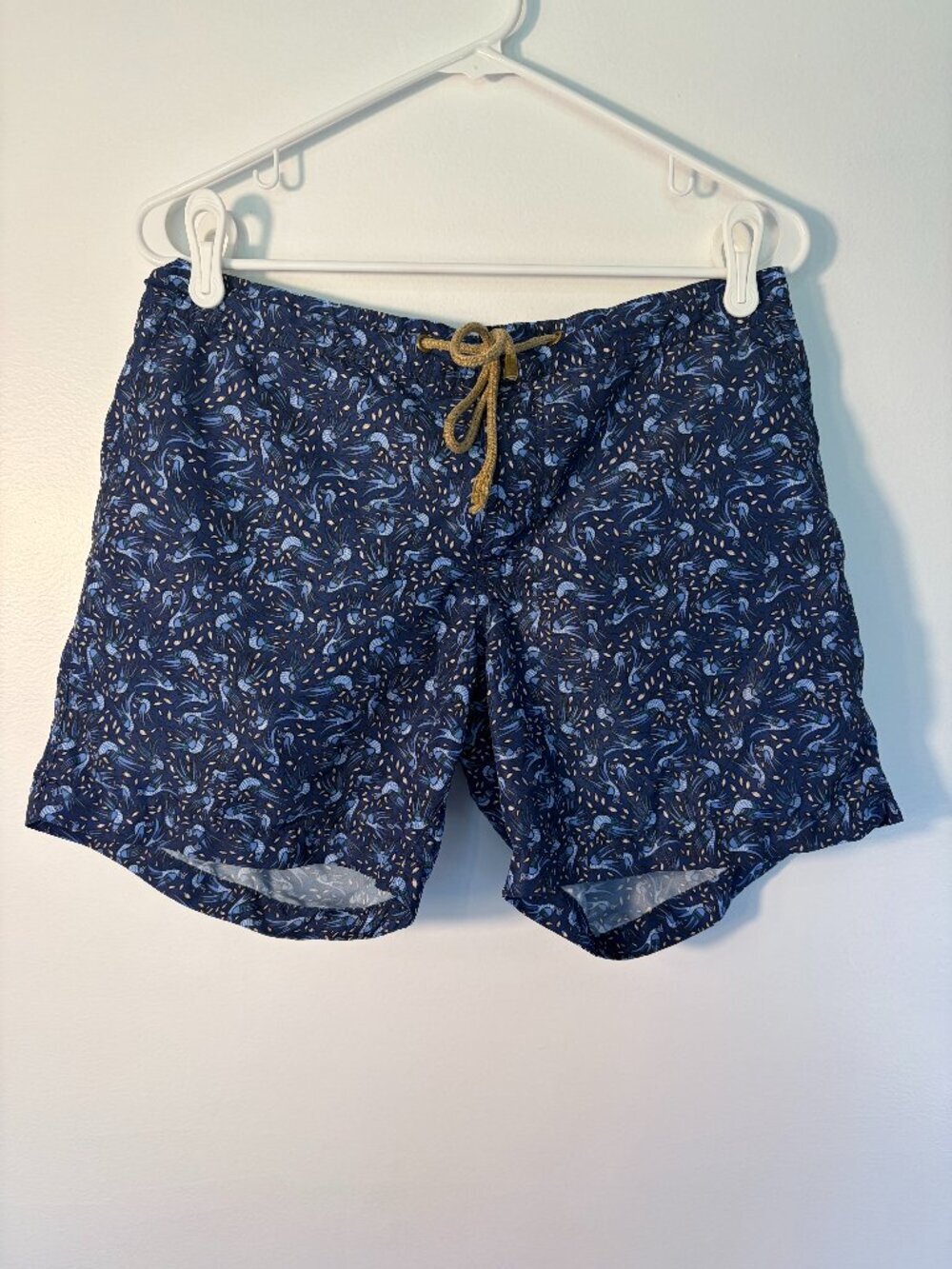 Thorsun Athena Birds Pattern Swim Trunks With Drawstring Waist